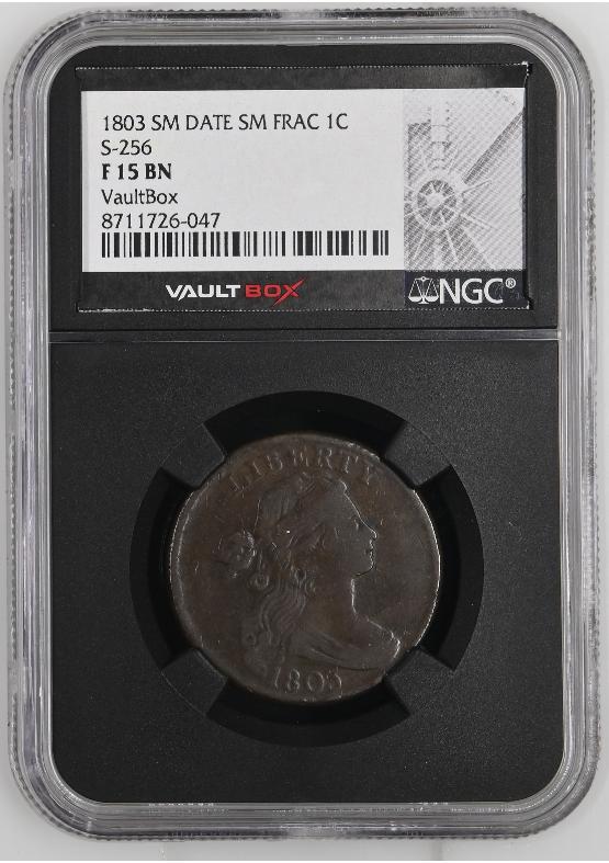 1803 SM DATE SM FRAC 1C S-256 NGC F15BN FRONT