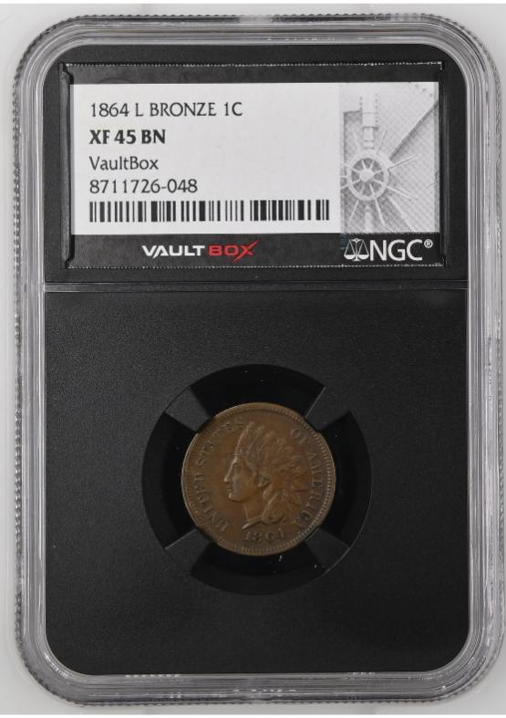 1864-L BRONZE 1C NGC XF45BN FRONT