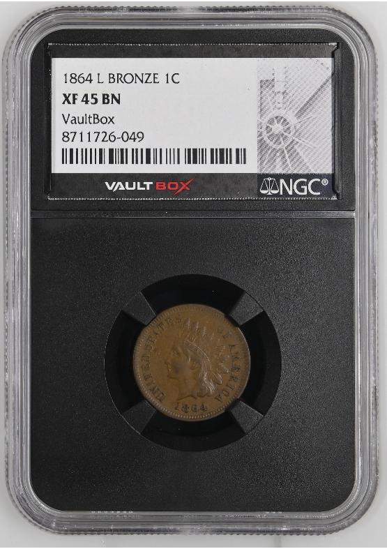 1864-L BRONZE 1C NGC XF45BN FRONT