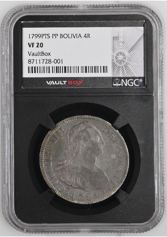 1799 PTS PP BOLIVIA 4R NGC VF20 FRONT