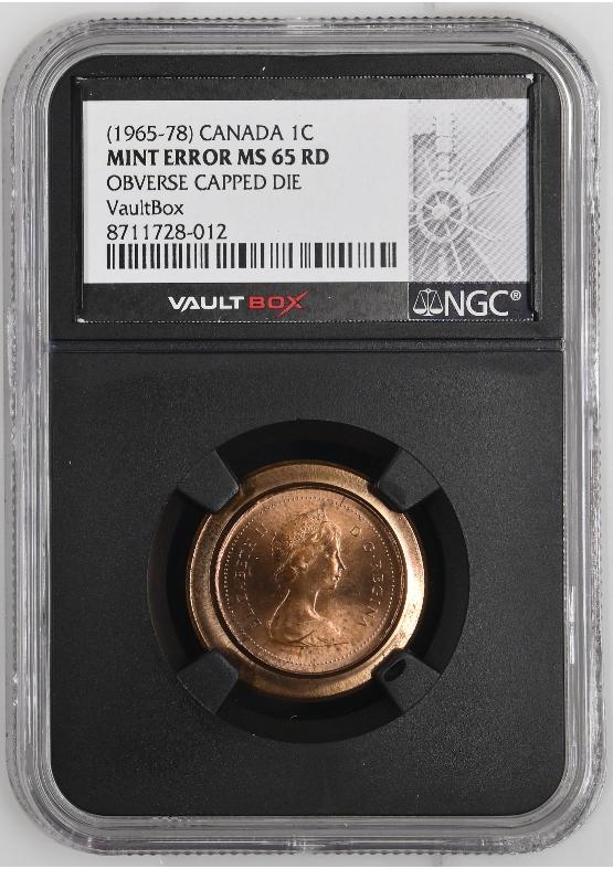 (1965-78) CANADA 1C NGC MINT ERROR MS65RD FRONT