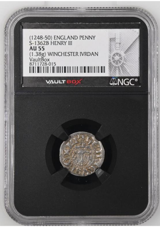 (1248-50) ENGLAND PENNY S-1362B HENRY III NGC AU55 FRONT