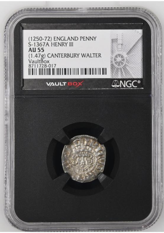 (1250-72) ENGLAND PENNY S-1367A HENRY III NGC AU55 FRONT