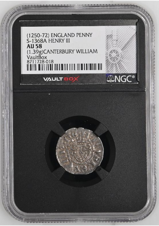 (1250-72) ENGLAND PENNY S-1368A HENRY III NGC AU58 FRONT