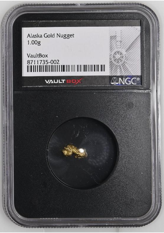 1.00g Alaska Gold Nugget NGC CERTIFIED FRONT