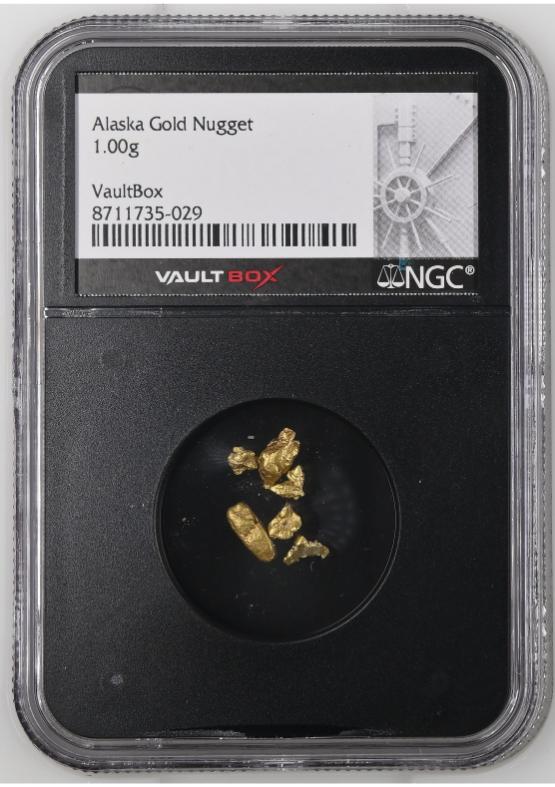 1.00g Alaska Gold Nuggets NGC CERTIFIED FRONT
