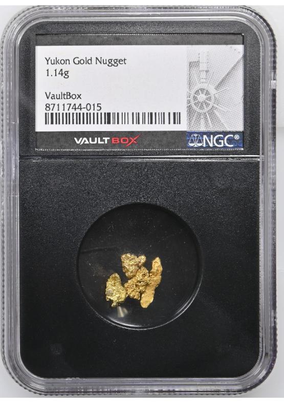 1.14g Yukon Gold Nuggets NGC CERTIFIED FRONT