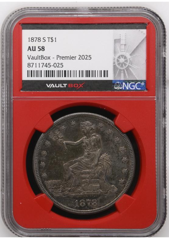 1878-S T$1 NGC AU58 FRONT