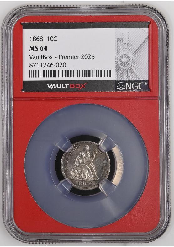 1868 10C NGC MS64 FRONT