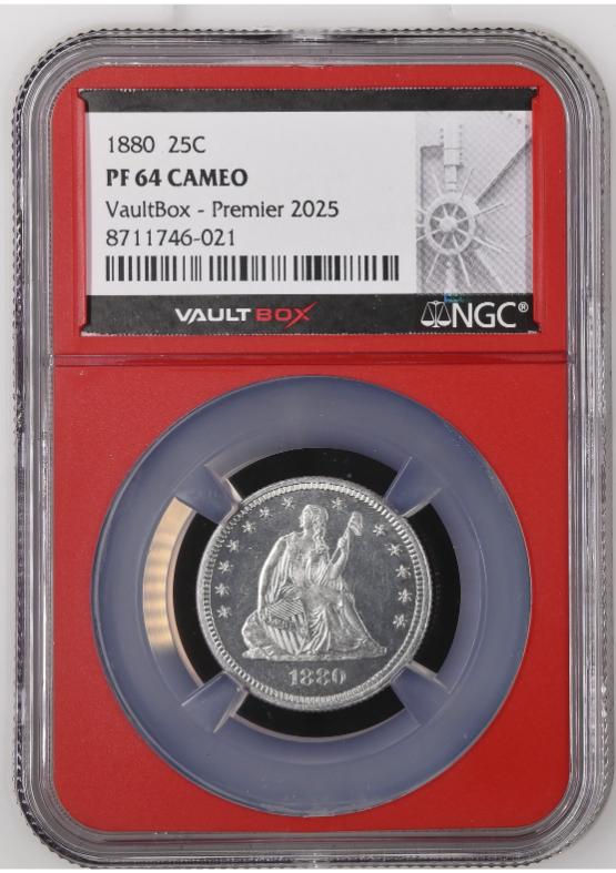 1880 25C NGC PF64 CAMEO FRONT