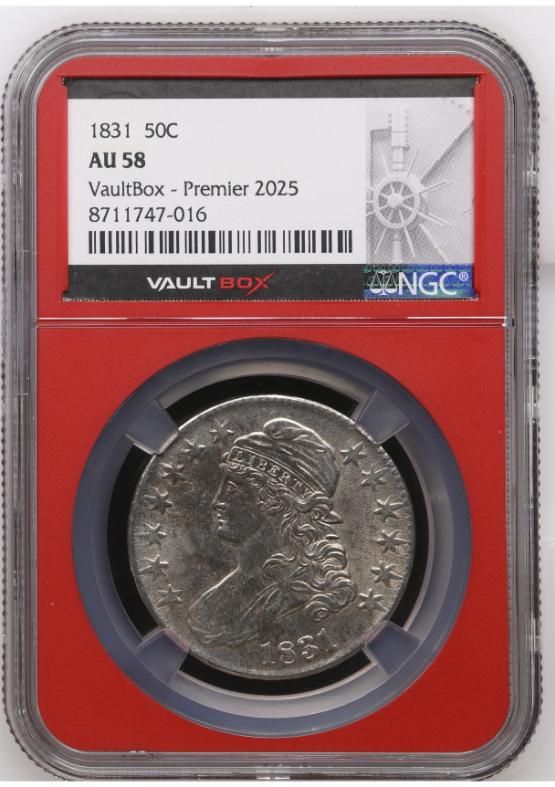 1831 50C NGC AU58 FRONT