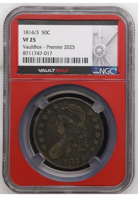 1814/3 50C NGC VF25 FRONT