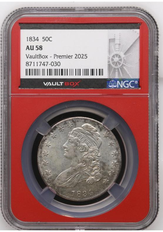 1834 50C NGC AU58 FRONT