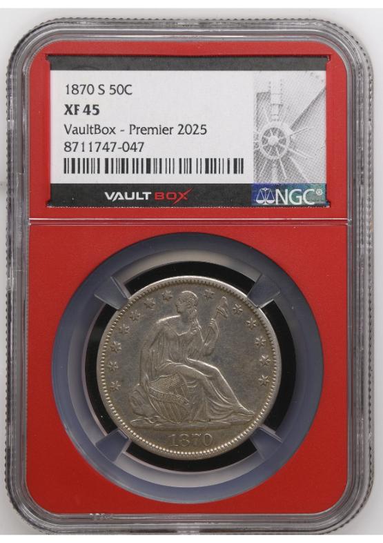 1870-S 50C NGC XF45 FRONT