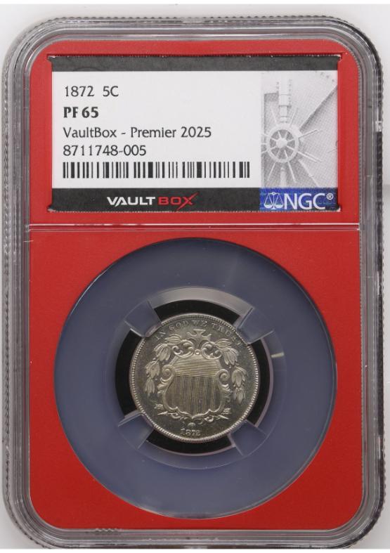 1872 5C NGC PF65 FRONT