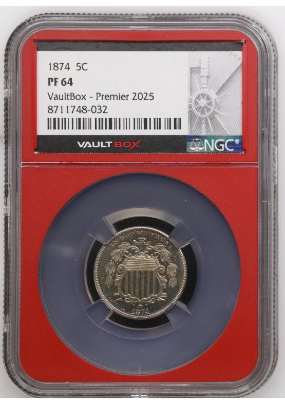 1874 5C NGC PF64 FRONT