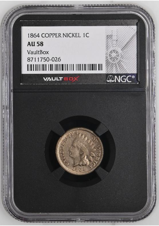 1864 COPPER NICKEL 1C NGC AU58 FRONT
