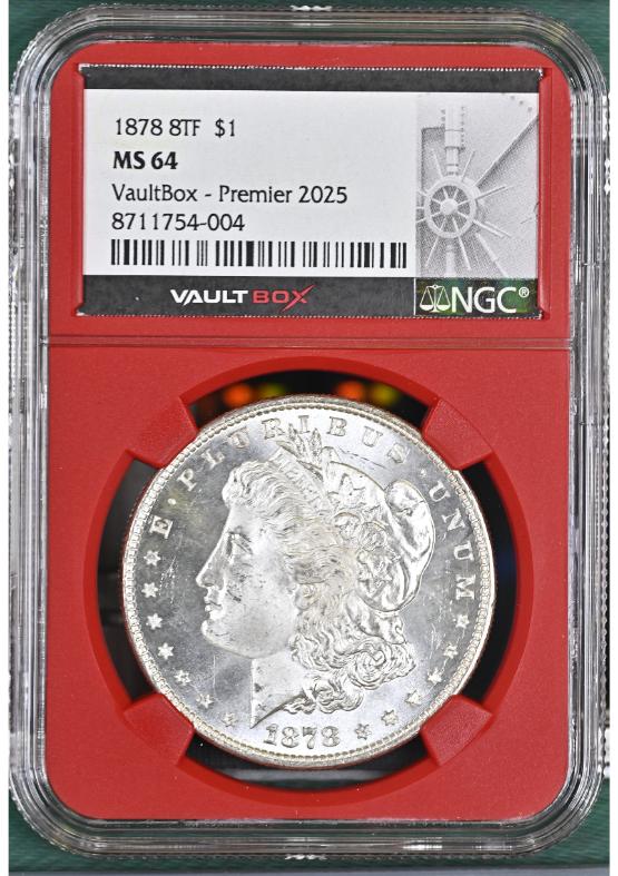 1878 8TF $1 NGC MS64 FRONT