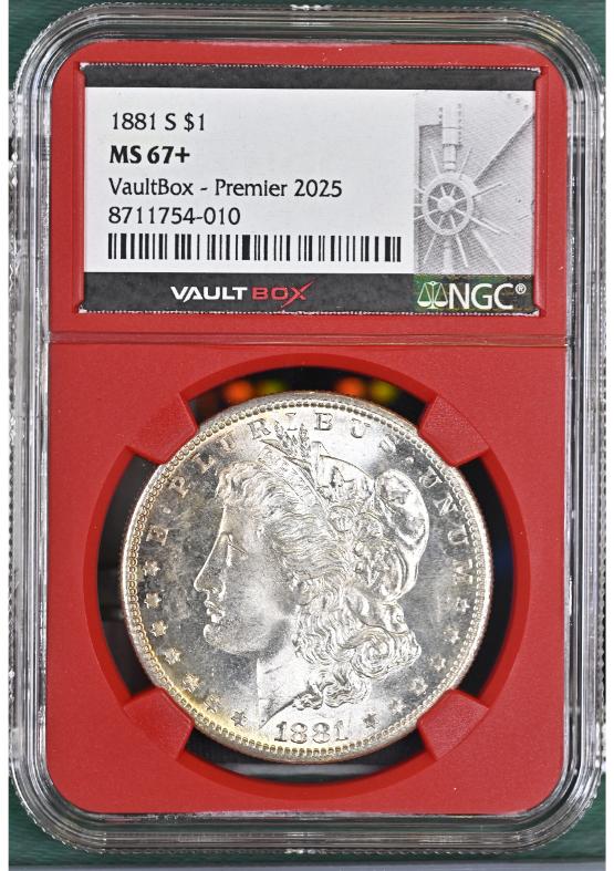 1881-S $1 NGC MS67+ FRONT