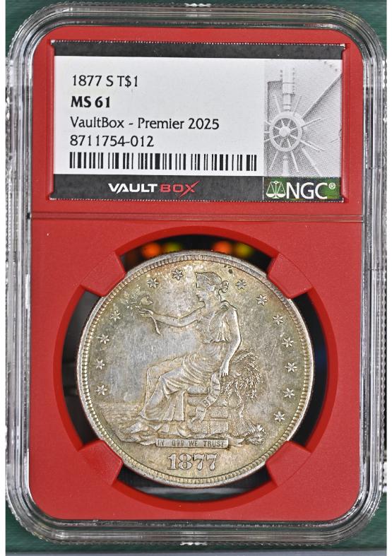 1877-S T$1 NGC MS61 FRONT
