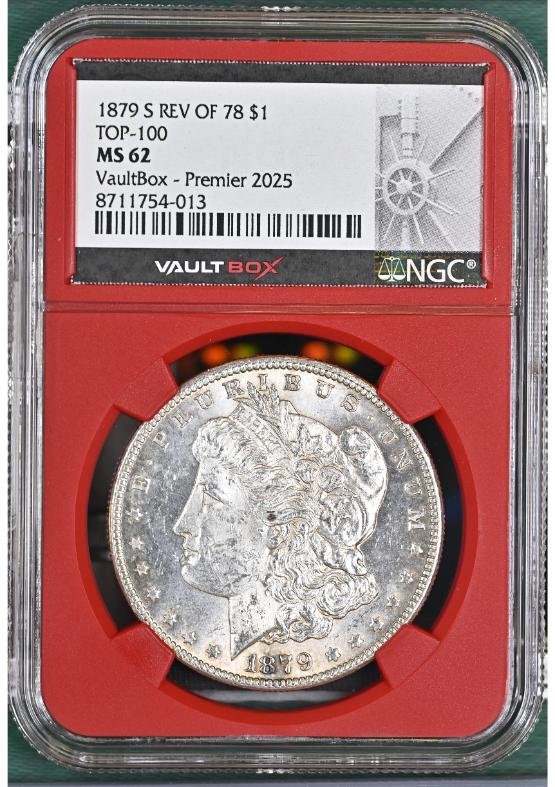 1879-S REV OF 78 $1 TOP-100 NGC MS62 FRONT