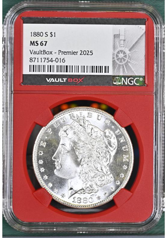 1880-S $1 NGC MS67 FRONT