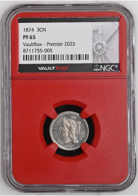 1874 3CN NGC PF65 FRONT
