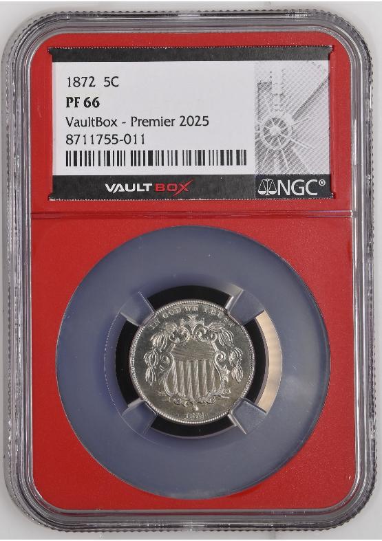 1872 5C NGC PF66 FRONT