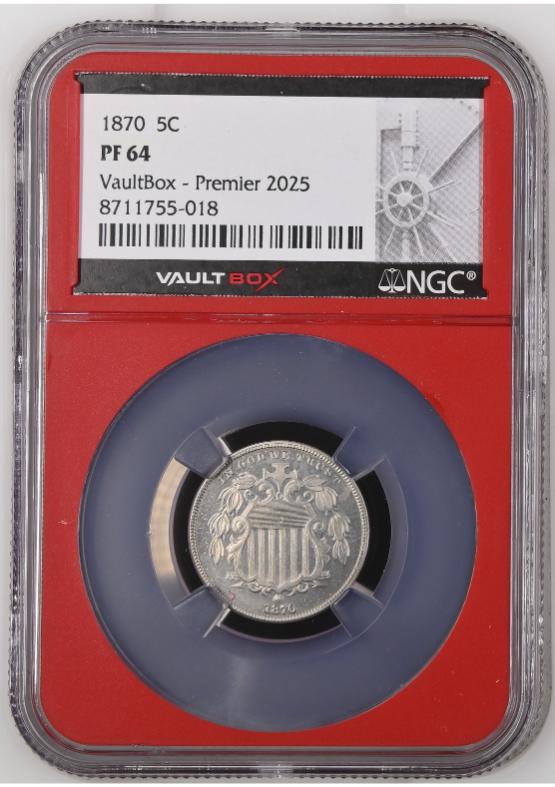 1870 5C NGC PF64 FRONT