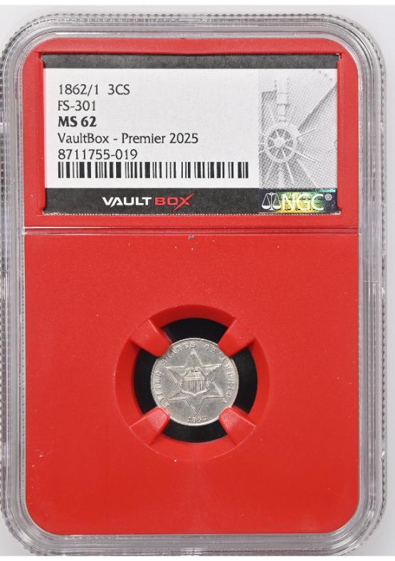1862/1 3CS FS-301 NGC MS62 FRONT
