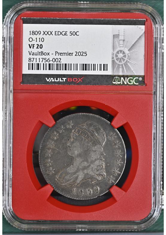 1809-XXX EDGE 50C O-110 NGC VF20 FRONT