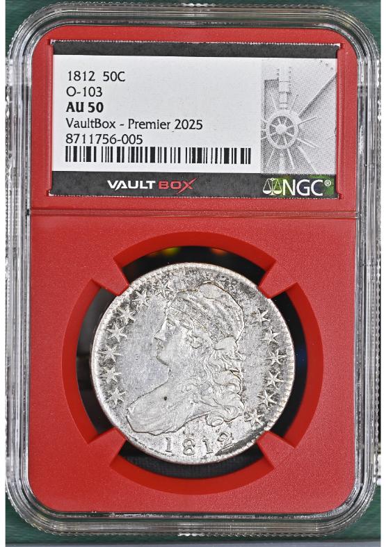1812 50C O-103 NGC AU50 FRONT