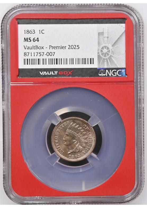 1863 1C NGC MS64 FRONT
