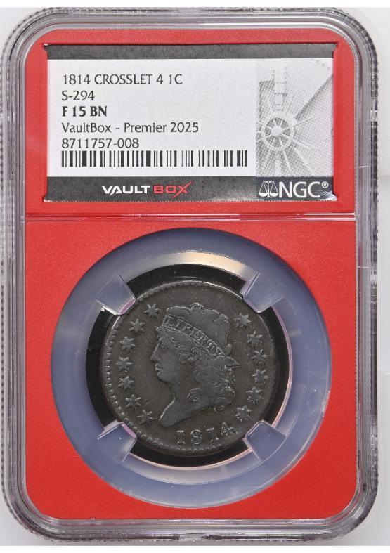 1814 CROSSLET 4 1C S-294 NGC F15BN FRONT