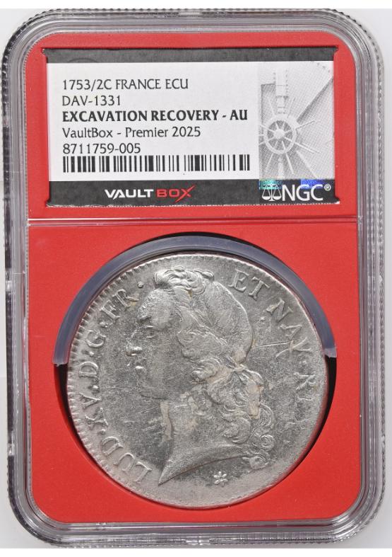 1753/2C FRANCE ECU DAV-1331 Good As is EXCAVATION RECOVERY - NGC AU FRONT