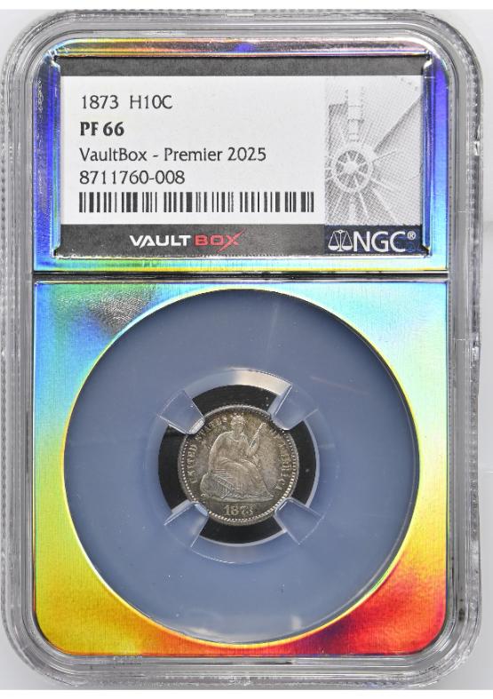 1873 H10C NGC PF66 TONER FRONT