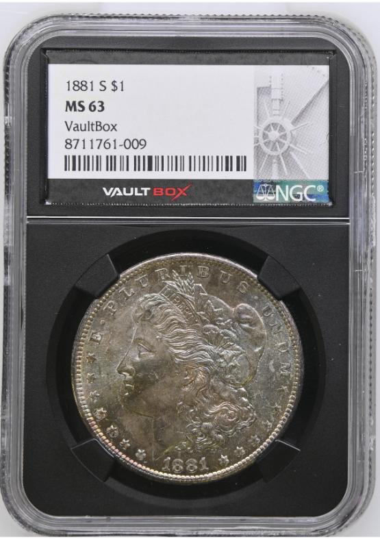 1881-S $1 NGC MS63 TONER FRONT