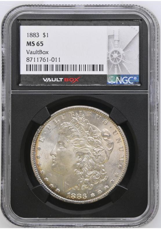 1883 $1 NGC MS65 Reverse TONER FRONT