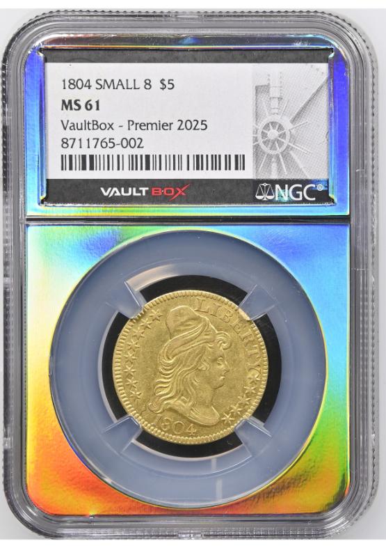 1804 Small 8 G$5 NGC MS61 FRONT