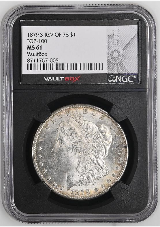 1879-S REV OF 78 $1 TOP-100 NGC MS61 FRONT