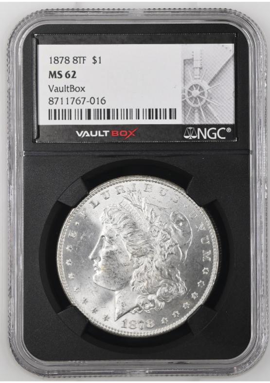 1878 8TF $1 NGC MS62 FRONT