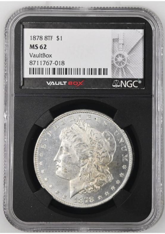 1878 8TF $1 NGC MS62 FRONT