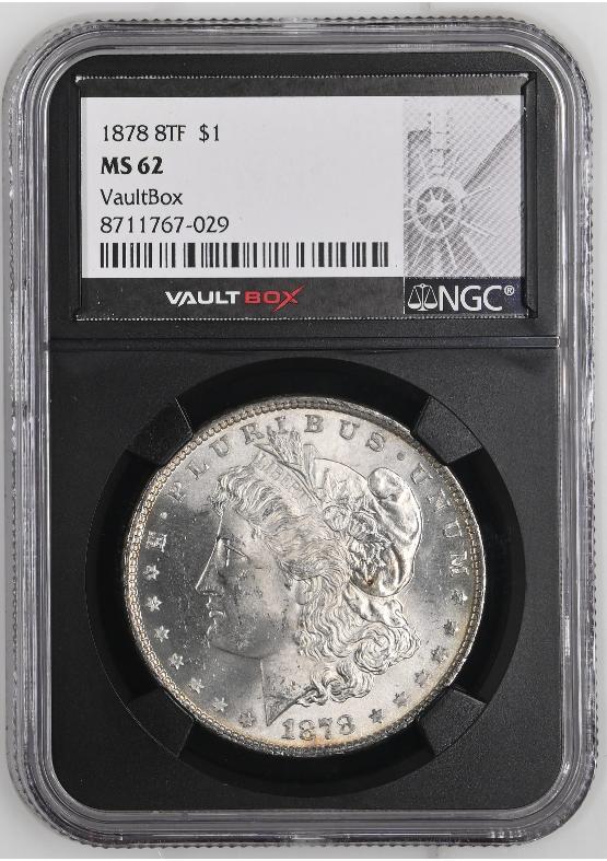 1878 8TF $1 NGC MS62 FRONT