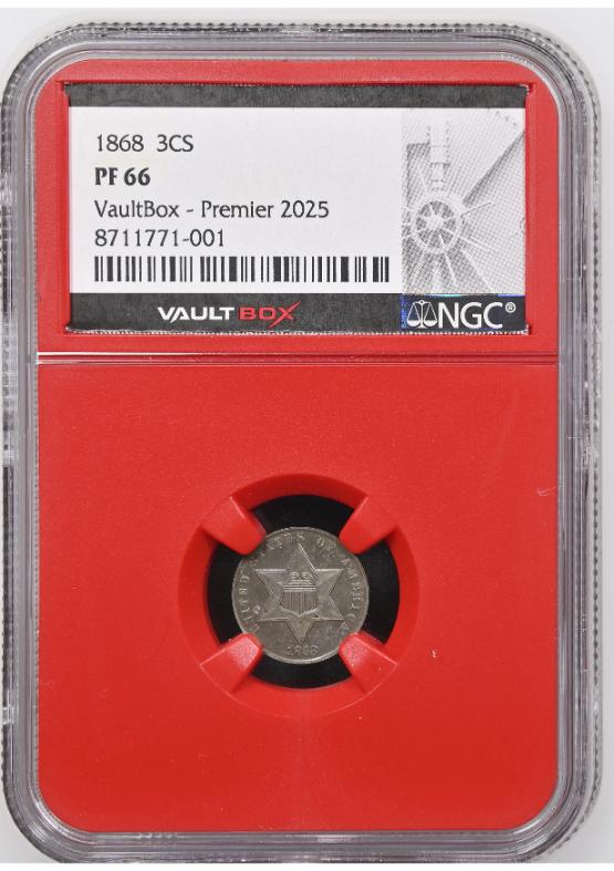 1868 3CS NGC PF66 FRONT