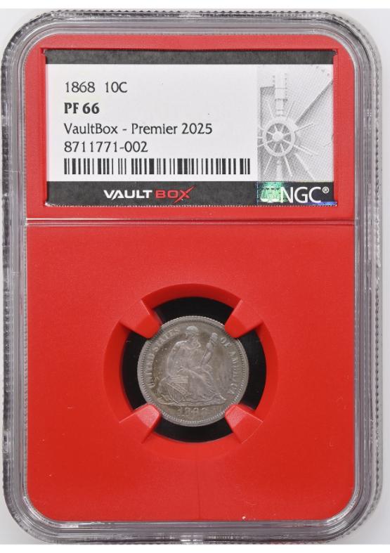 1868 10C NGC PF66 FRONT