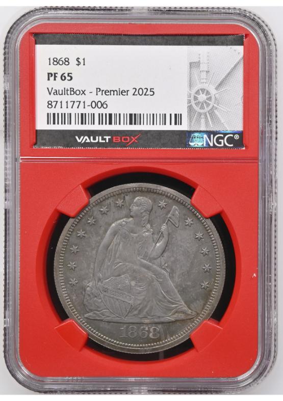 1868 $1 NGC PF65 FRONT