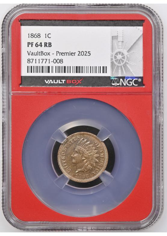1868 1C NGC PF64RB FRONT