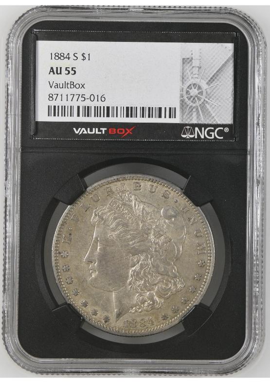 1884-S $1 NGC AU55 FRONT