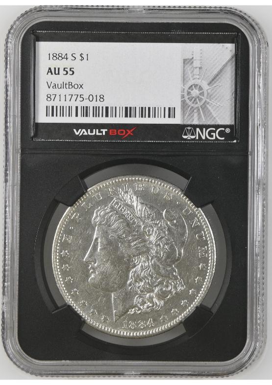 1884-S $1 NGC AU55 FRONT