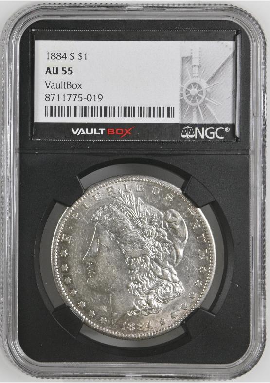 1884-S $1 NGC AU55 FRONT